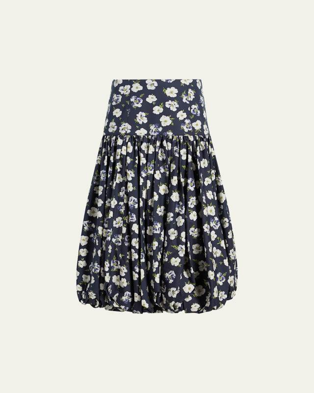 Ellah Tossed Poppies Bubble Skirt